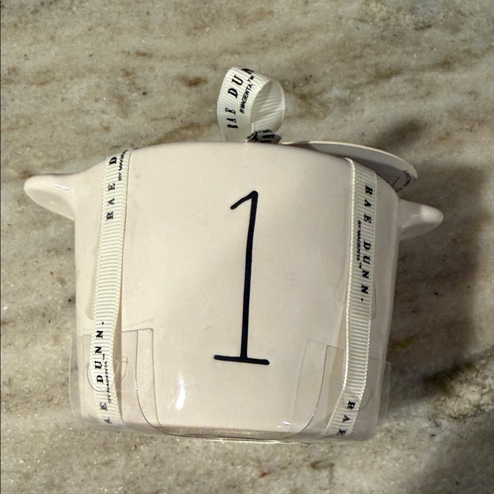 Rae Dunn Cream Ceramic Nesting Measuring Cups with Black Number